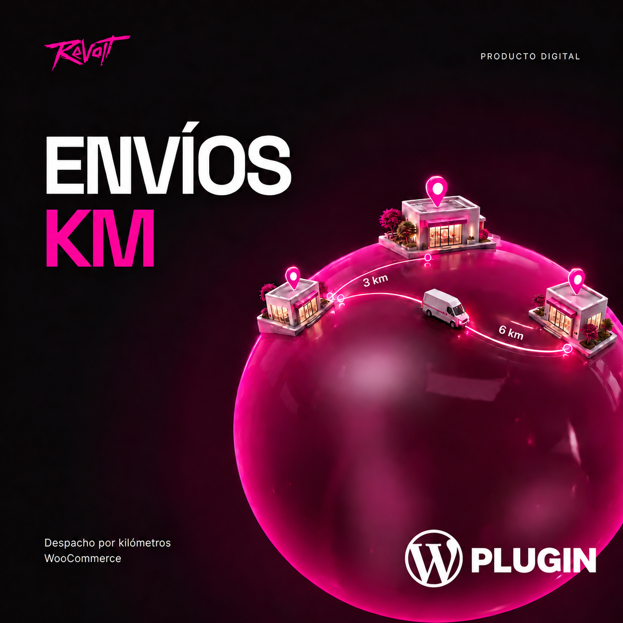 Revolt Envíos Km: plugin de WordPress para despachos por kilómetros y sucursales.